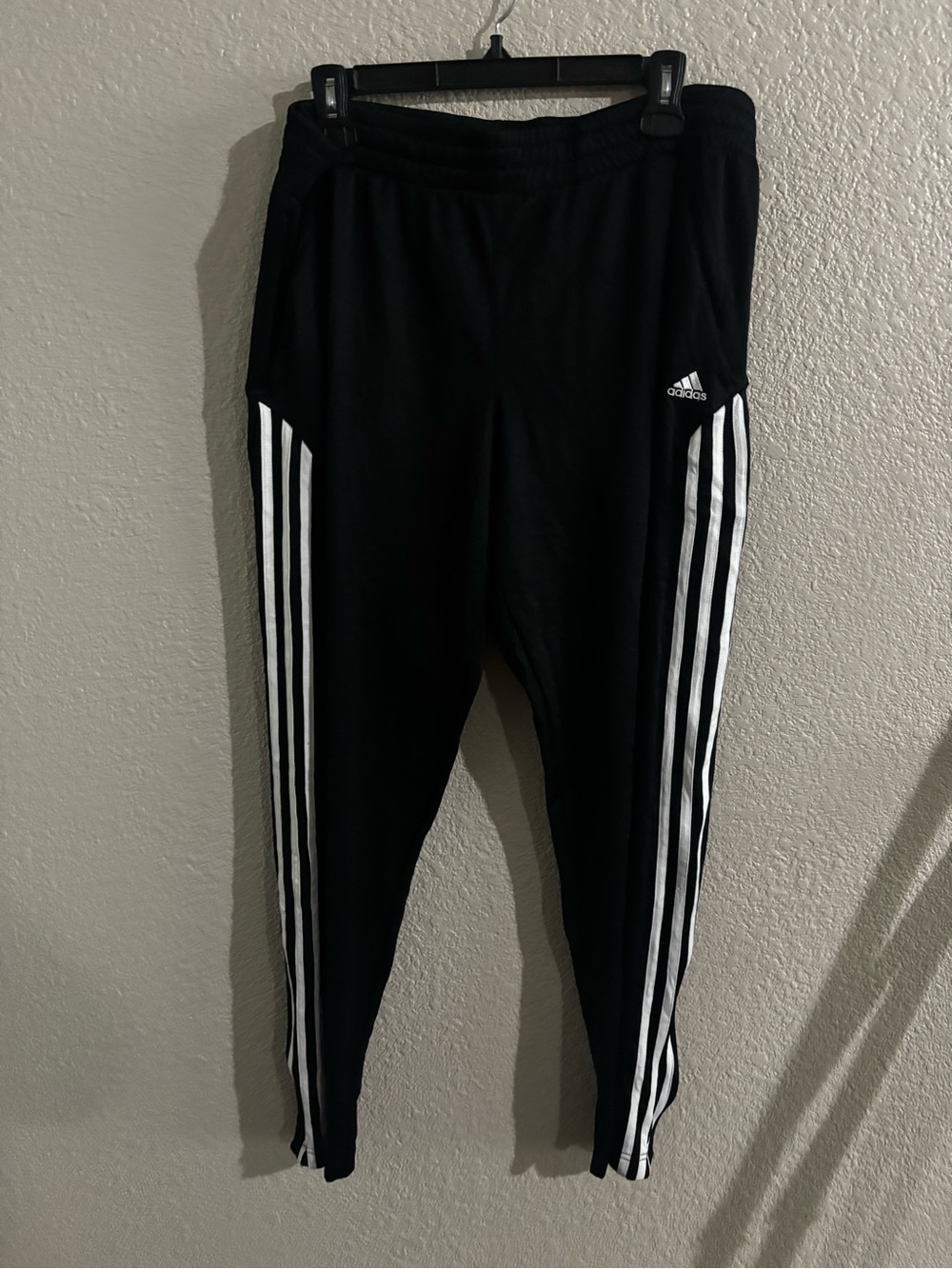 adidas Black Joggers with White Three-Stripe Detail